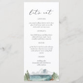 Rustic Mountain Lake Pine Tree Menu Kaarten (Voorkant)