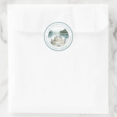 Rustic Mountain Lake Retour Adres Envelope Seal Ronde Sticker (Tas)
