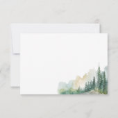 Rustic Mountain Lake Scene Watercolor Dinner RSVP Kaartje (Achterkant)