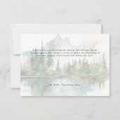 Rustic Mountain Lake Scene Waterverf bruiloft Bedankkaart (Achterkant)