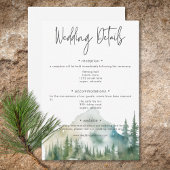 Rustic Mountain Lake Scene Waterverf Details Informatiekaartje