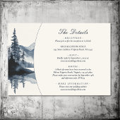 Rustic Mountain Lake Wedding Details Informatiekaartje