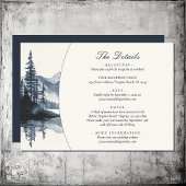 Rustic Mountain Lake Wedding Details Informatiekaartje