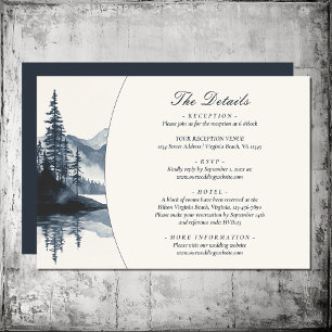 Rustic Mountain Lake Wedding Details Informatiekaartje