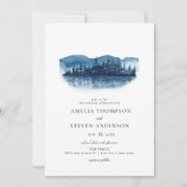 Rustic Mountain Lake Wedding Kaart (Voorkant)