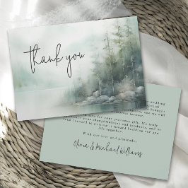 Rustic Mountain Lake Wedding Thank You Bedankkaart