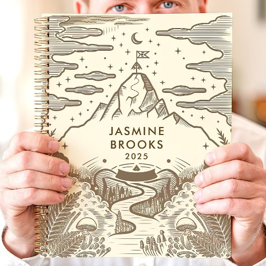 Rustic Mountain Landscape Aangepaste naam Planner