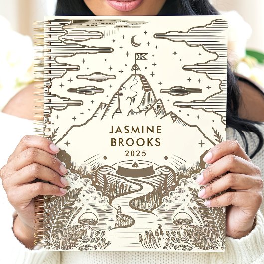 Rustic Mountain Landscape Aangepaste naam Planner