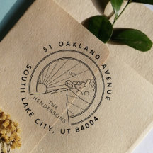 Rustic Mountain Landscape Family Return Address