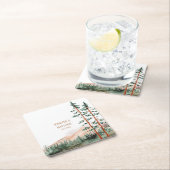 Rustic Mountain Landscape, Fog, Pine Trees Wedding Kartonnen Onderzetters (Insitu)