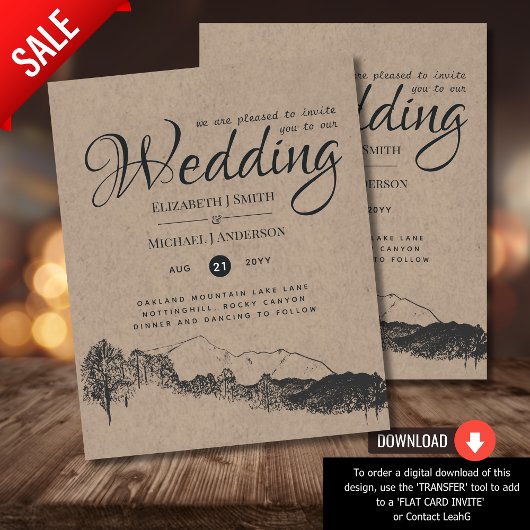 Rustic Mountain Landscape Pine Trees Wedding