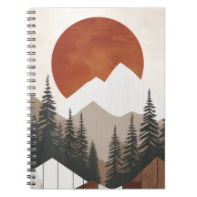 Rustic Mountain Landscape Spiral Notitieboek