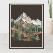 Rustic Mountain Landscape Watercolor Photo Wedding Bedankkaart (Achterkant)