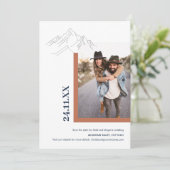 Rustic Mountain Natuur buitenshuis Foto verbrand S Save The Date (Staand voorkant)
