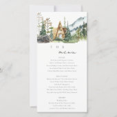 Rustic Mountain Pine Forest Wood Cabin-menukaart Bedankkaart (Voorkant)
