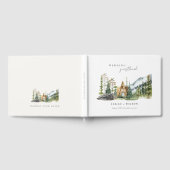 Rustic Mountain Pine Forest Wood Cabin Wedding Gastenboek (Volledig)