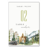 Rustic Mountain Pine Forest Wood Cabin Wedding Kaart (Voorkant)