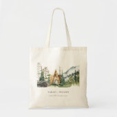 Rustic Mountain Pine Forest Wood Cabin Wedding Tote Bag (Voorkant)