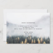Rustic Mountain Pine Maid of Honor proposal Kaart (Achterkant)
