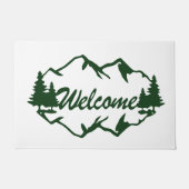 Rustic Mountain & Pine Tree Forest Welcome Doormat Deurmat (Voorkant)