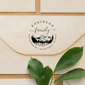 Rustic Mountain Pine Trees familie terug adres Rubberstempel