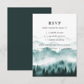 Rustic Mountain Pine Trees Meal Choice RSVP Kaartje (Voorkant / Achterkant)