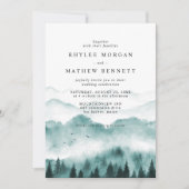 Rustic Mountain Pine Wedding Kaart (Voorkant)
