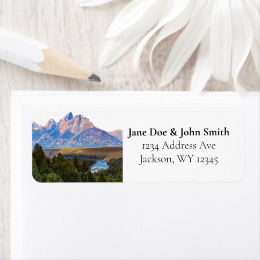 Rustic Mountain Return-adreslabels Etiket (Insitu)