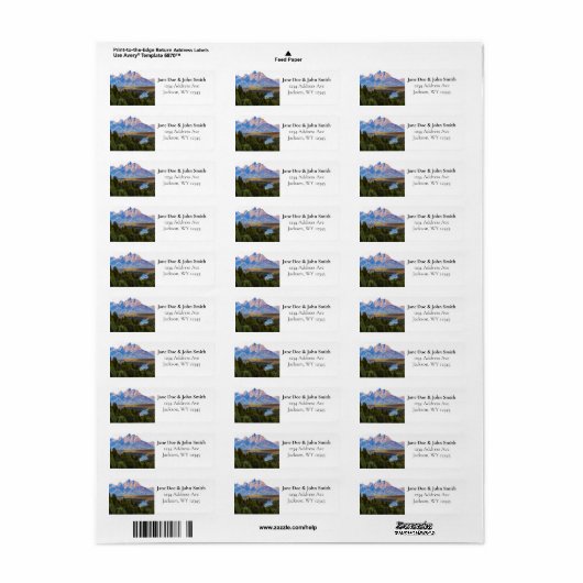 Rustic Mountain Return-adreslabels Etiket (Full Sheet)