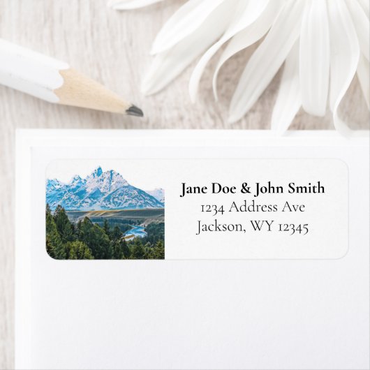 Rustic Mountain Return-adreslabels Etiket (Insitu)