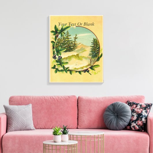 Rustic Mountain Scene Canvas Afdruk (Insitu (Woonkamer))