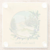 Rustic Mountain Scene Glazen Onderzetter (Achterkant)