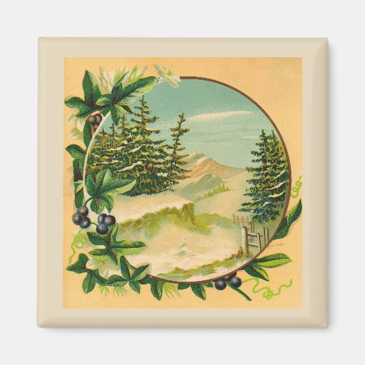 Rustic Mountain Scene Magneet (Voorkant)