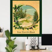 Rustic Mountain Scene Poster (Thuiskantoor)