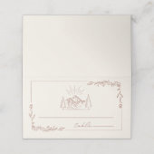 Rustic Mountain Terracotta Wedding Plaatskaartje (Buitenkant ongevouwen)