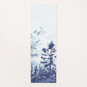 Rustic Mountain Trees Modern Trendy Waterverf Yogamat (Voorkant)