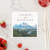 Rustic Mountain Uitzicht Personalized Wedding Napk Servet (Insitu)