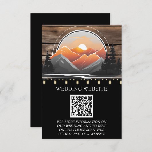 Rustic Mountain Valley Forest Sunset Natuur Informatiekaartje (Voorkant / Achterkant)