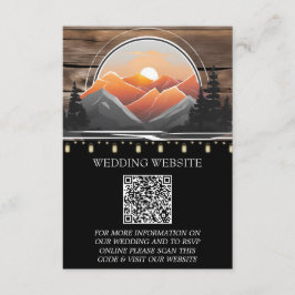 Rustic Mountain Valley Forest Sunset Natuur Informatiekaartje