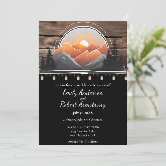 Rustic Mountain Valley Forest Sunset Natuur Kaart (Staand voorkant)