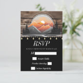 Rustic Mountain Valley Forest Sunset Natuur RSVP Kaartje (Staand voorkant)