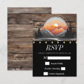 Rustic Mountain Valley Forest Sunset Natuur RSVP Kaartje (Voorkant / Achterkant)