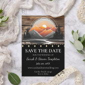 Rustic Mountain Valley Forest Sunset Natuur Save The Date