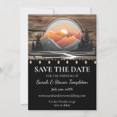 Rustic Mountain Valley Forest Sunset Natuur Save The Date (Voorkant)