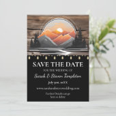 Rustic Mountain Valley Forest Sunset Natuur Save The Date (Staand voorkant)