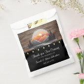 Rustic Mountain Valley Forest Sunset Wedding Favor Bedankzakje (Gezegeld)