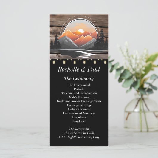 Rustic Mountain Valley Forest zonsondergang bruilo (Staand voorkant)