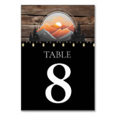 Rustic Mountain Valley Forest zonsondergang bruilo Kaart (Achterkant)