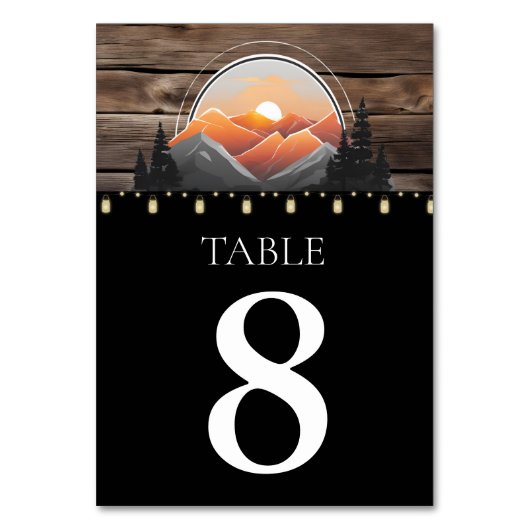 Rustic Mountain Valley Forest zonsondergang bruilo Kaart (Voorkant)