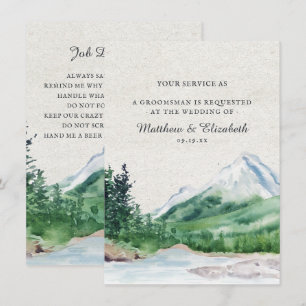 Rustic Mountain   Verzoek voor Groomsman-voorstel Kaart